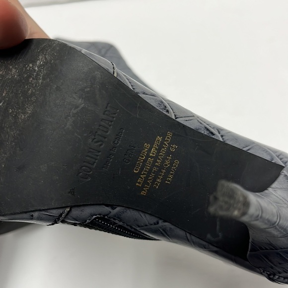 Colin Stuart Grey Leather Booties 6.5 Reptile - Picture 7 of 9